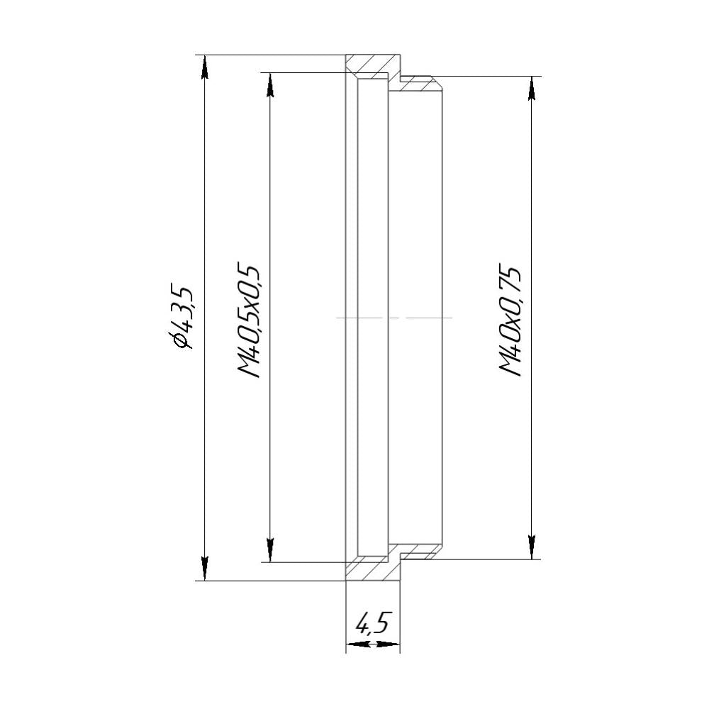 M40x0.75 male to m40.5x0.5 female thread adapter (40mm to 40.5mm step-up ring)