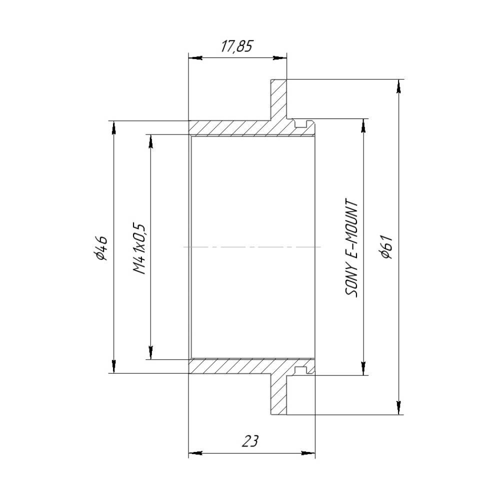 M41x0.5 female thread to Sony E-mount camera adapter