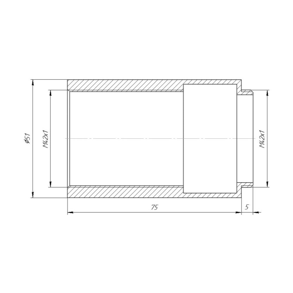 M42x1 thread extender (macro tube), 75mm