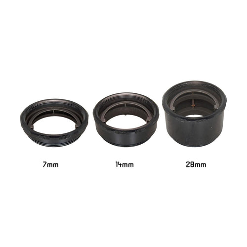Set of 3 macro rings with M42x1 thread and instant-return diaphragm pusher