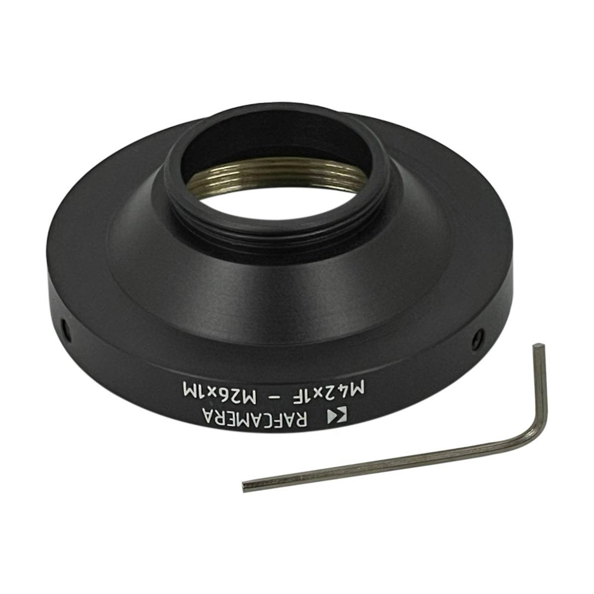 M42x1 female to M26x1 male thread adapter for Robot camera, adjustable