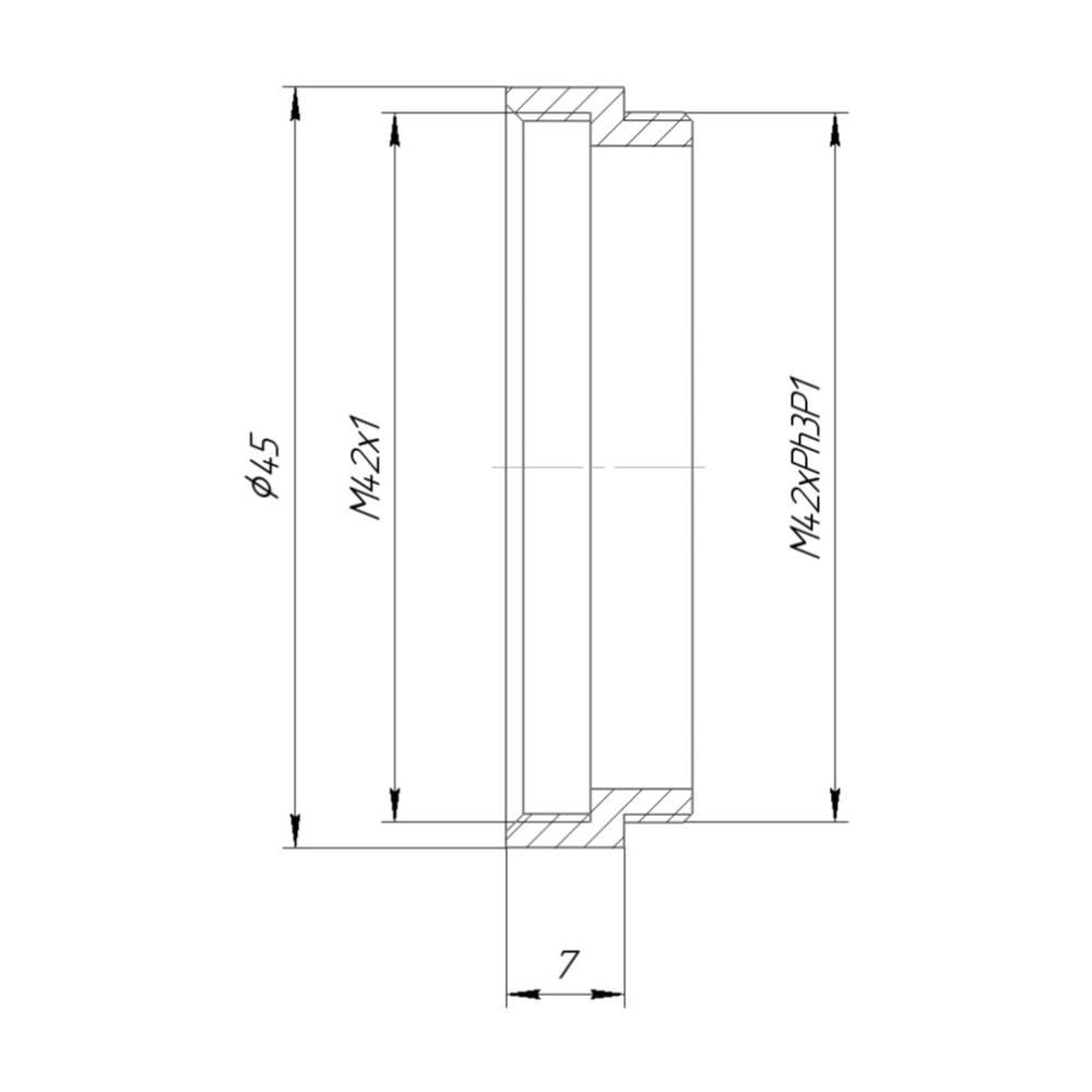 M42x1 female to M42xPh3P1 male thread adapter for Leica Z6, Z16