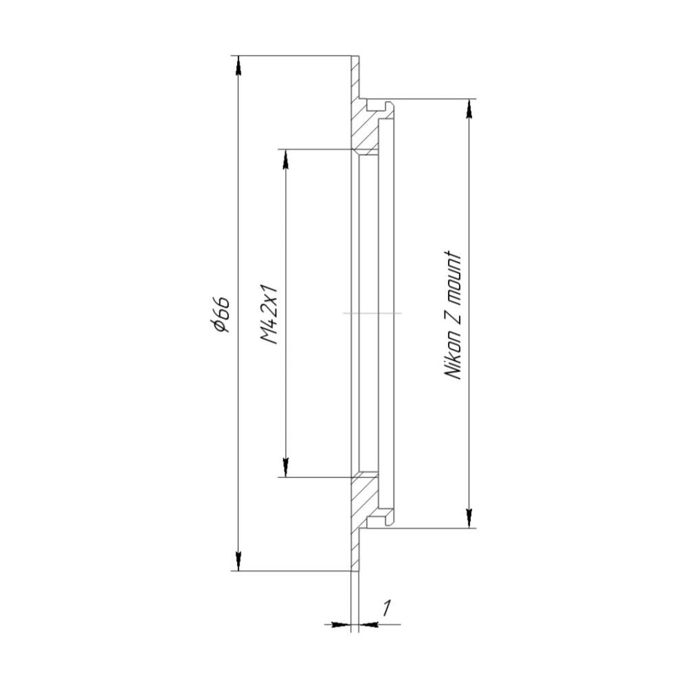 M42x1 female thread to Nikon Z-mount camera adapter