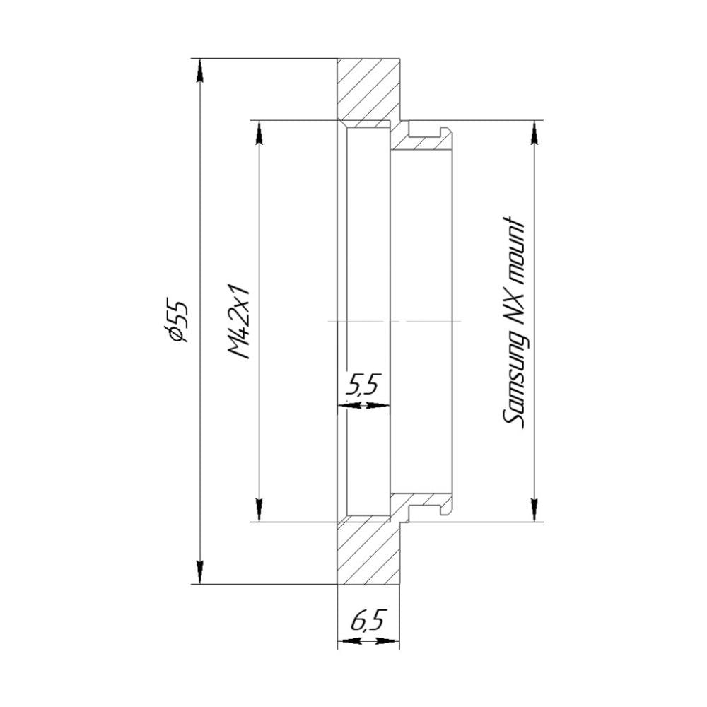 M42x1 female thread to Samsung NX camera mount adapter