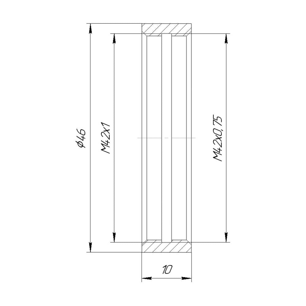 M42x1 female to T2 female thread adapter (coupler)