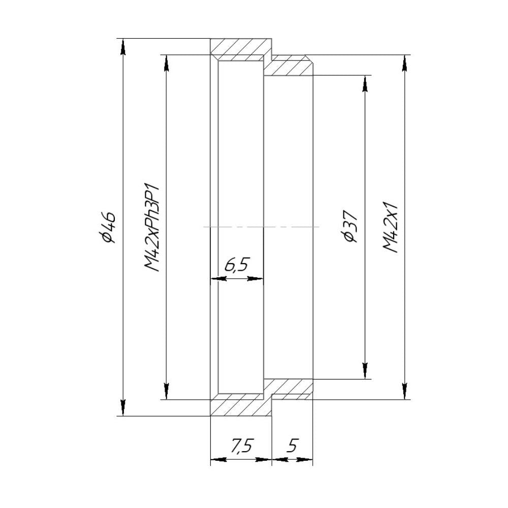 M42xPh3P1 female to M42x1 male thread adapter for Leica Z16 objectives