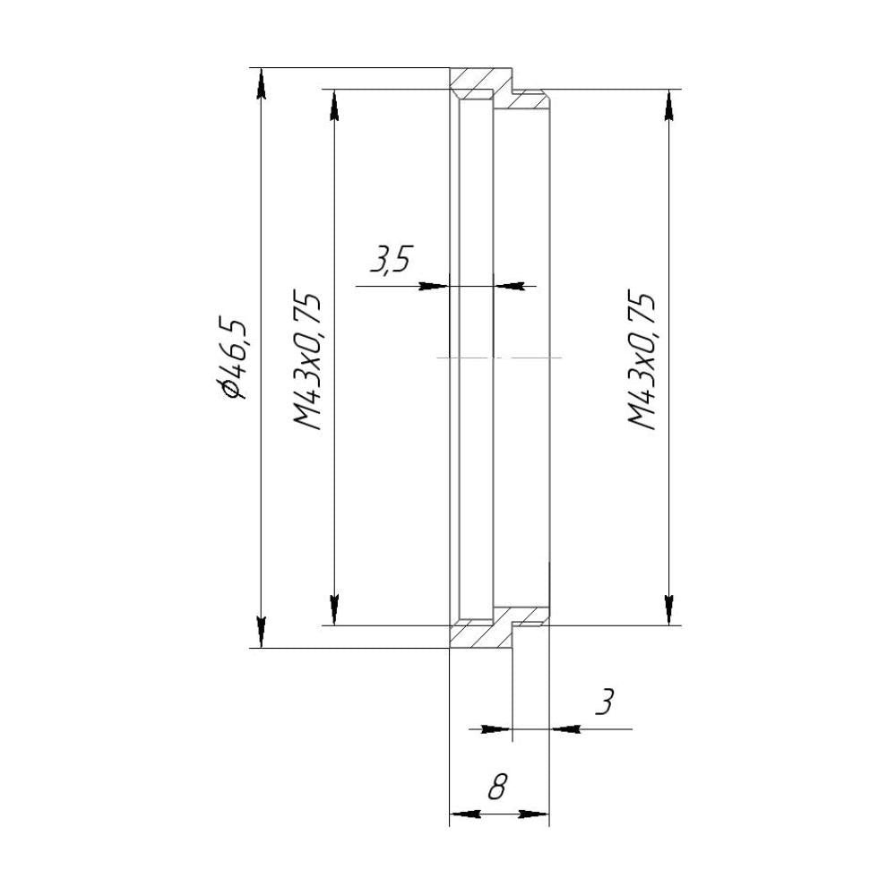 M43x0.75 thread extender (5mm)