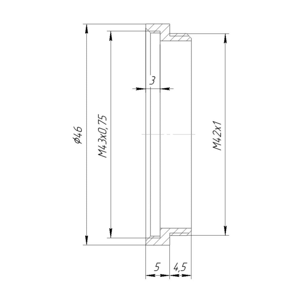 M43x0.75 female to M42x1 male thread adapter for Raynox