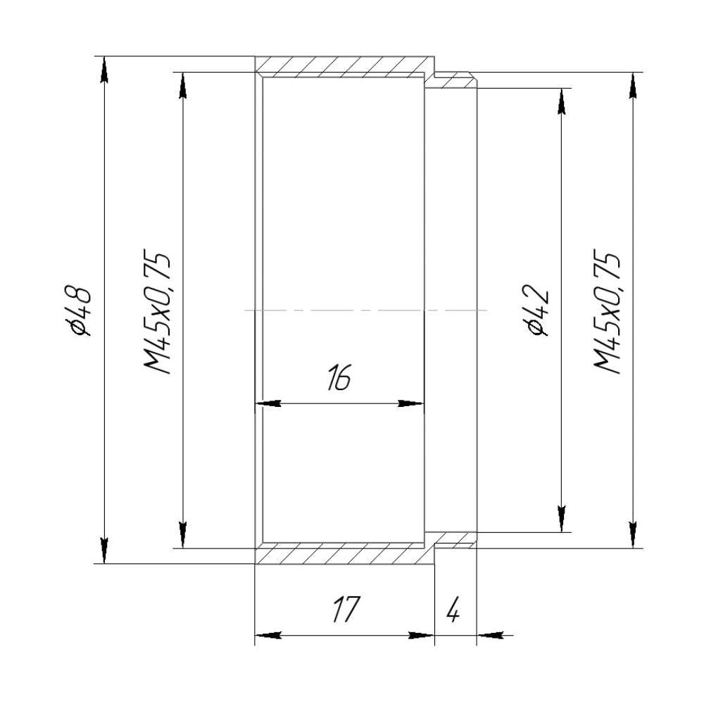 M45x0.75 thread extender (17mm)