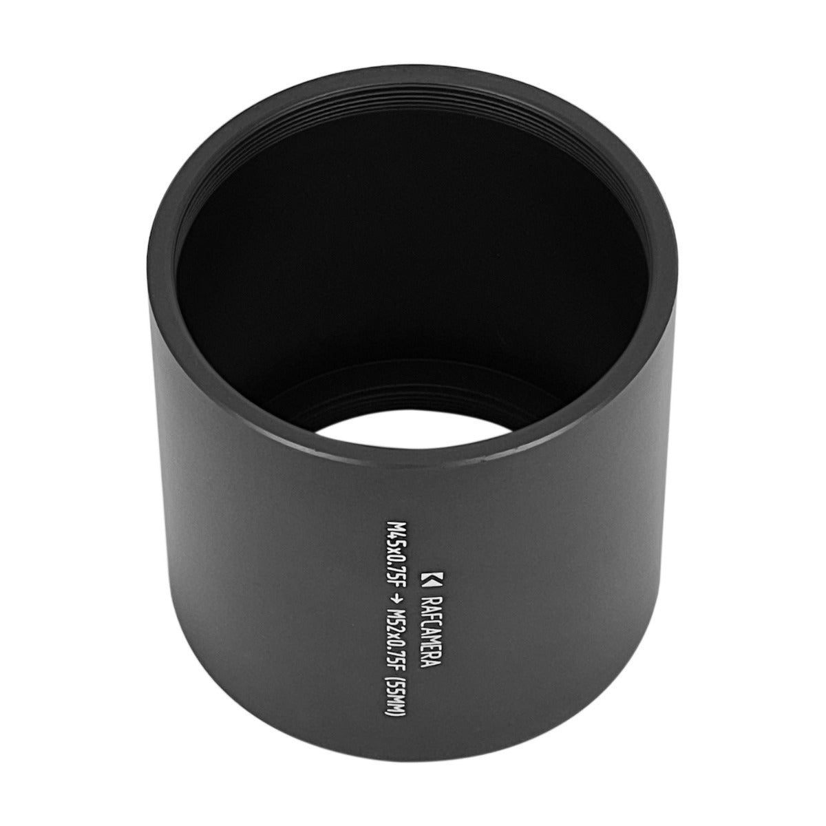 M52x0.75 to M45x0.75 thread adapter for Printing Nikkor 105mm lens, 55mm long