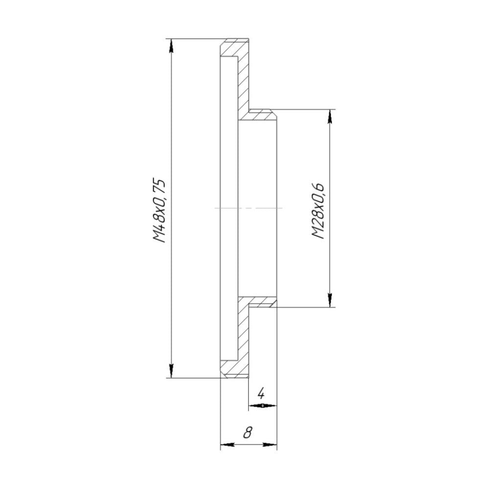 M48x0.75 male to M28x0.6 male thread adapter (Arcturus bino on Baader diagonal)