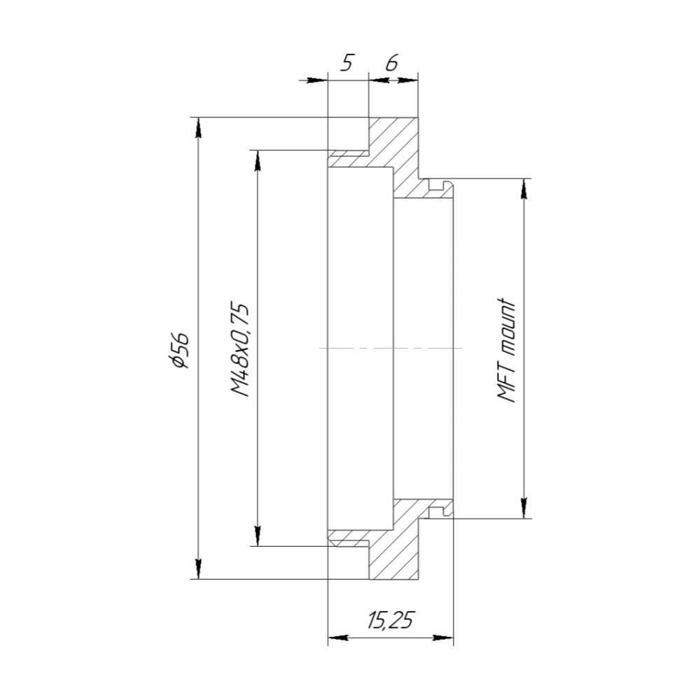 M48x0.75 male thread to MFT camera mount adapter