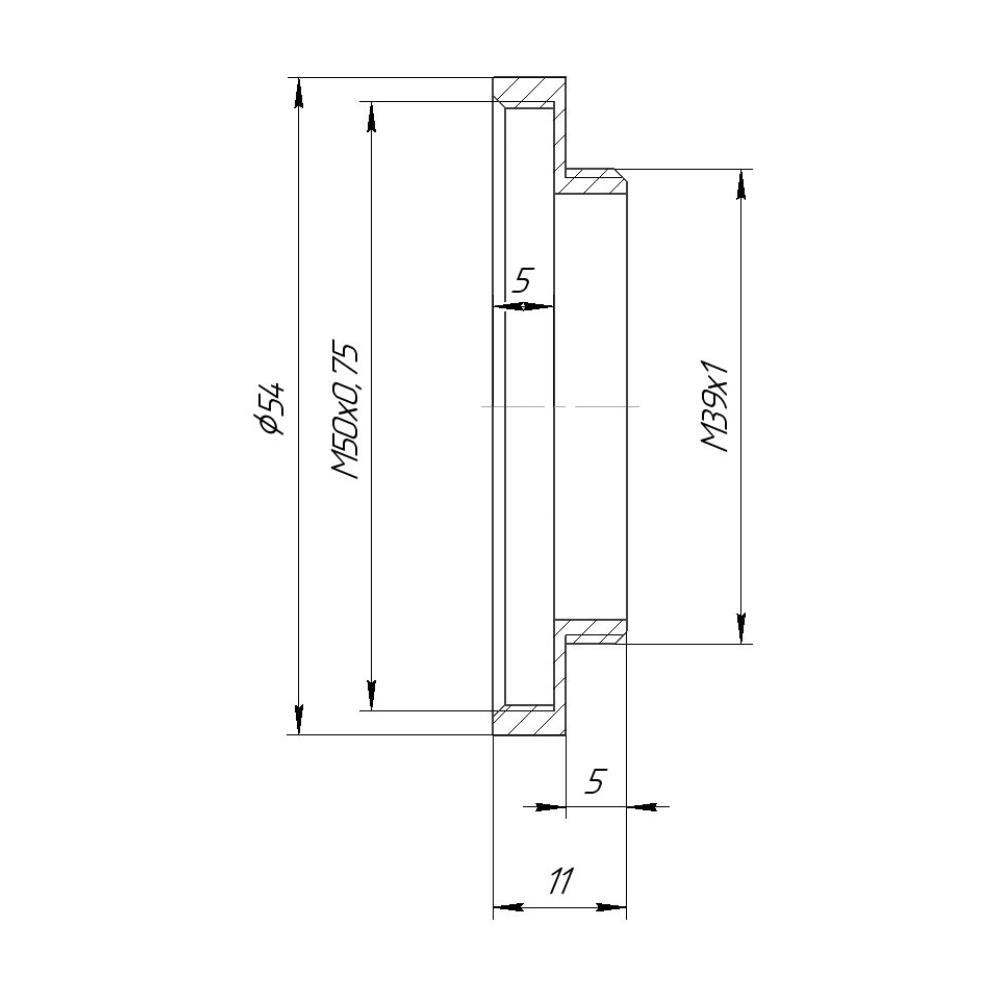 M50x0.75 female to M39x1 male thread adapter