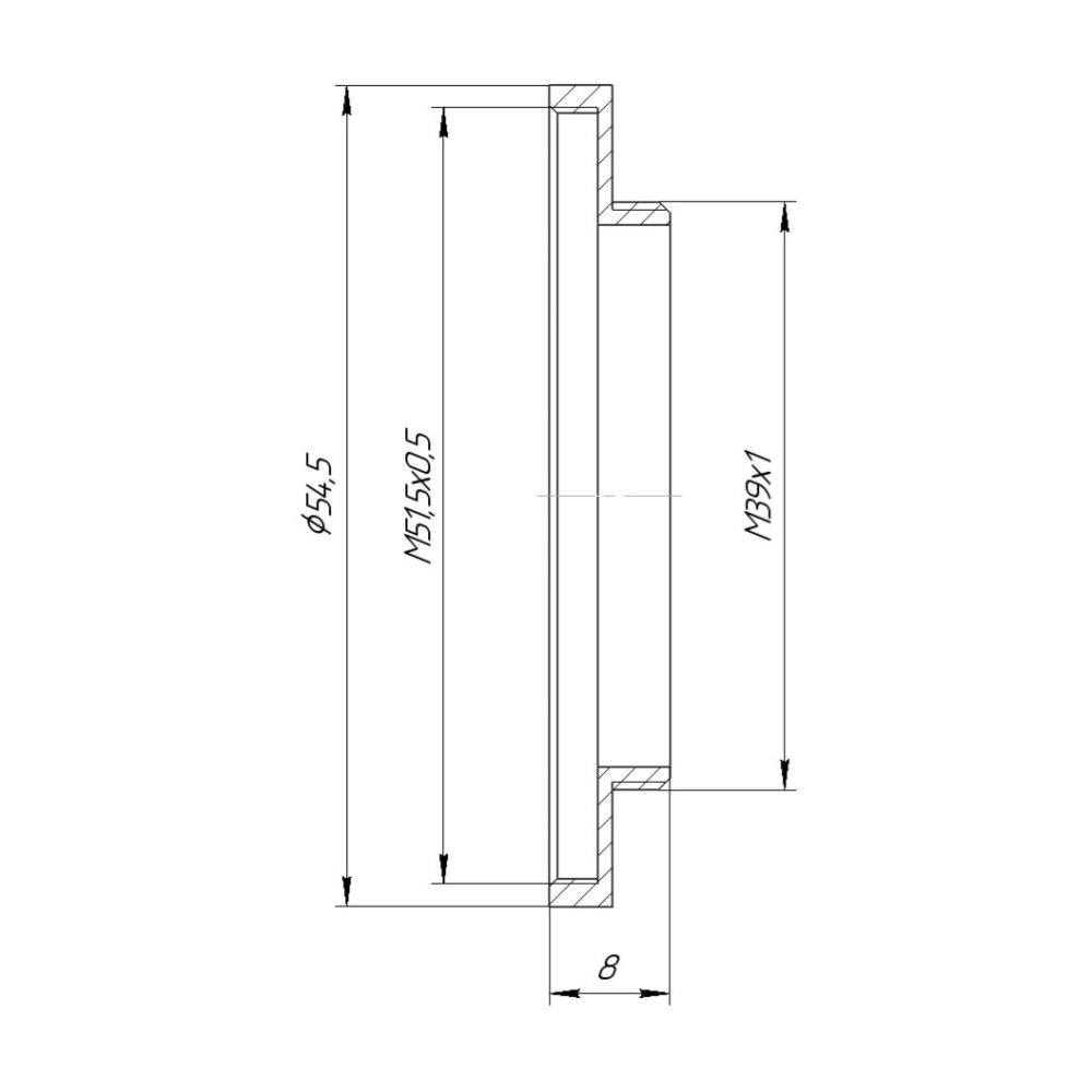 M51.5x0.5 female to M39x1 male thread adapter for Zork Multi Focus System