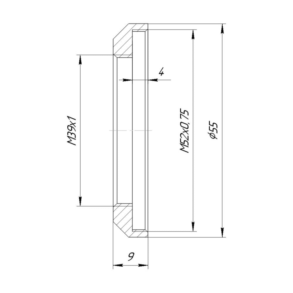 M52x0.75 female to M39x1 female thread adapter