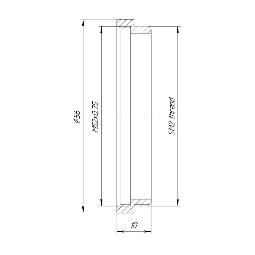 M52x0.75 female to SM2 male thread adapter