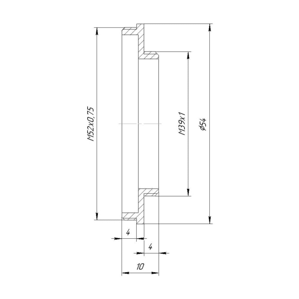 M52x0.75 male to M39x1 (LTM) male thread adapter