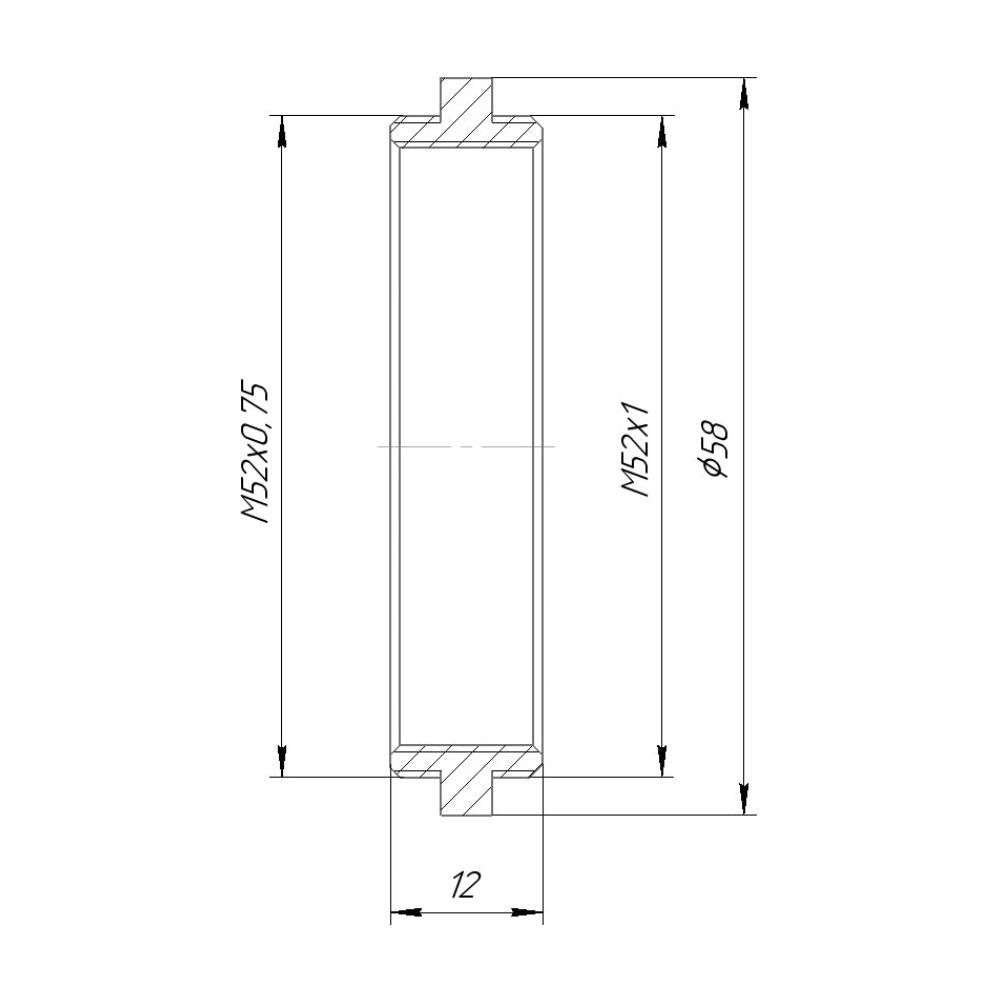 Reverse M52x0.75 to M52x1 thread adapter for helicoids