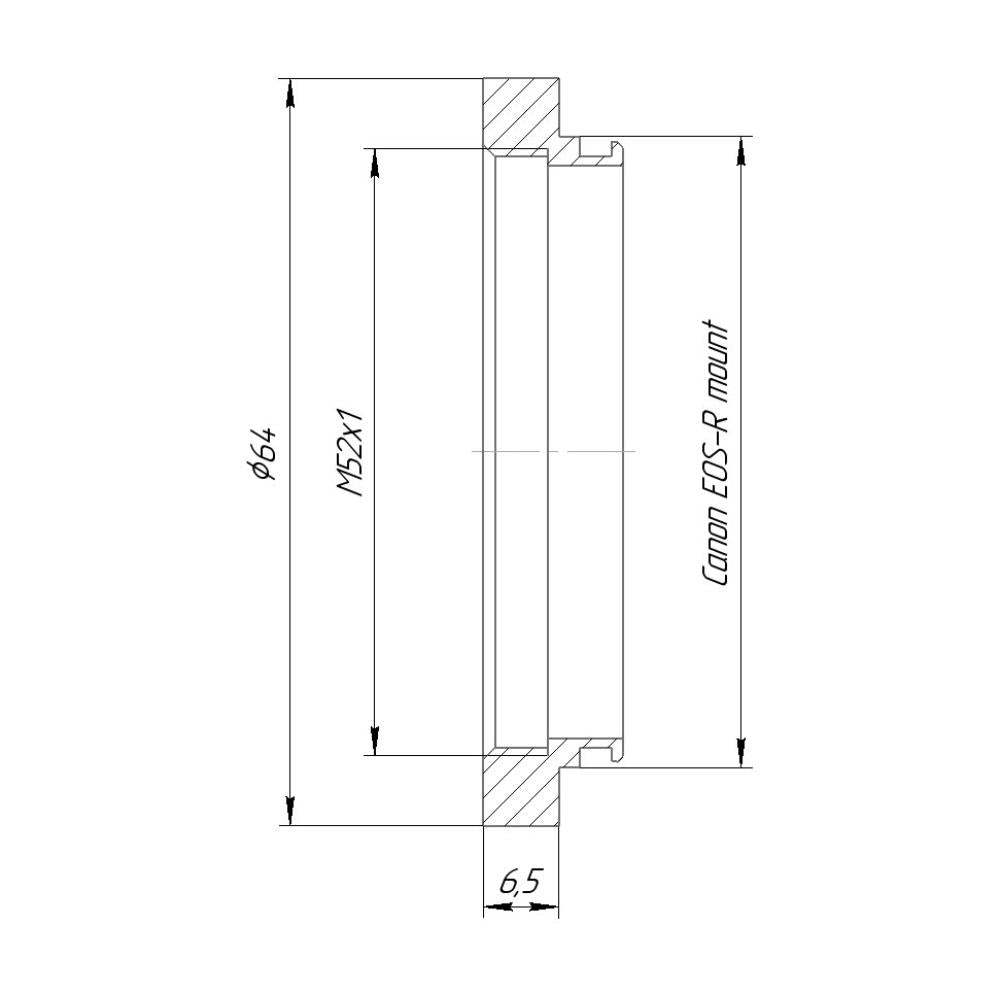 M52x1 female thread to Canon EOS-R camera mount adapter