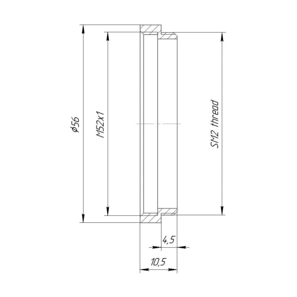M52x1 female to SM2 male thread adapter
