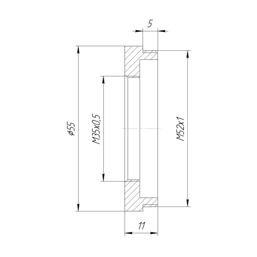 M52x1 male to M35x0.5 female thread adapter