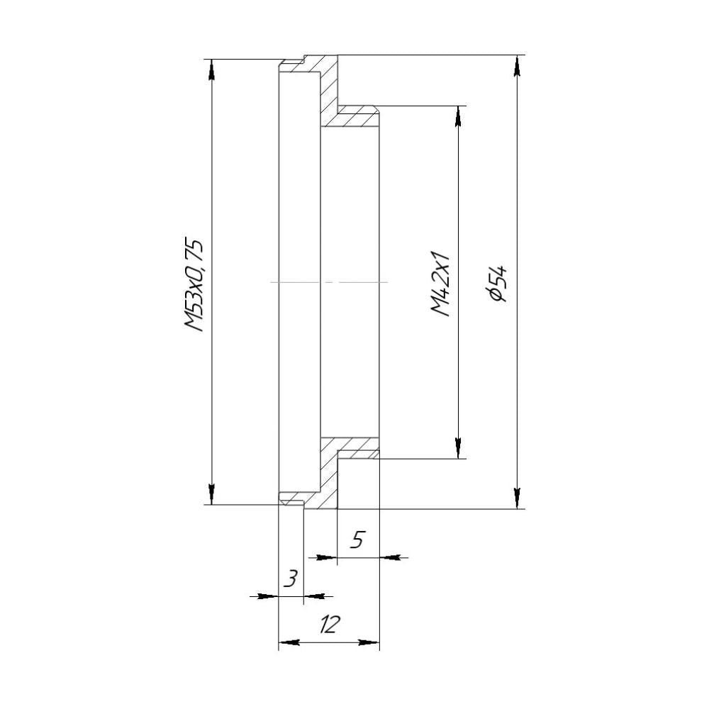 M53x0.75 to M42x1 thread mount adapter for MC El-Nikkor 135mm lens