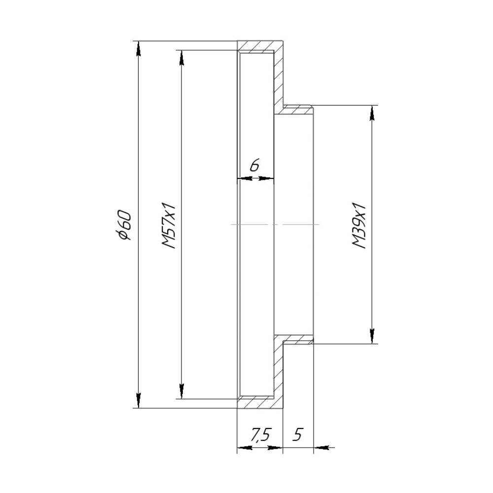 M57x1 female to M39x1 (LTM) male thread adapter