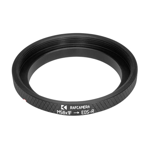 M58x1 female thread to Canon EOS-R camera mount adapter