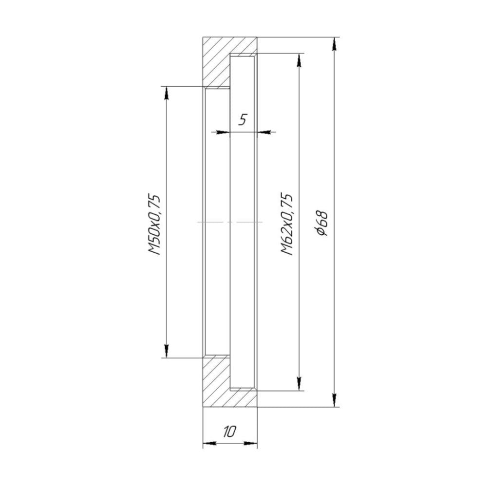 M62x0.75 female to M50x0.75 female adapter for Rodenstock lenses