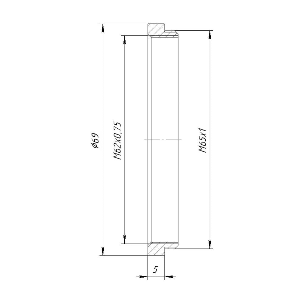 M62x0.75 female to M65x1 male thread adapter for Copal #3 shutter