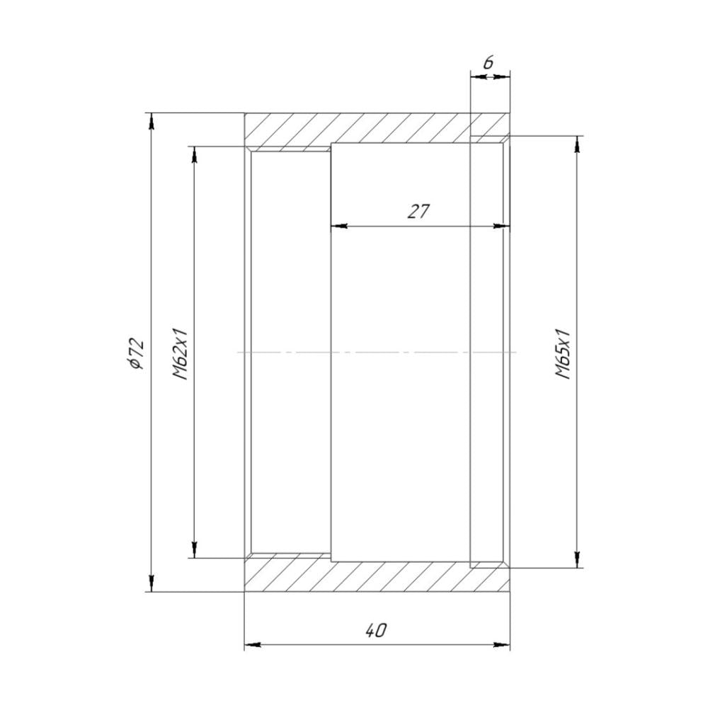 M62x1 female to M65x1 female thread adapter