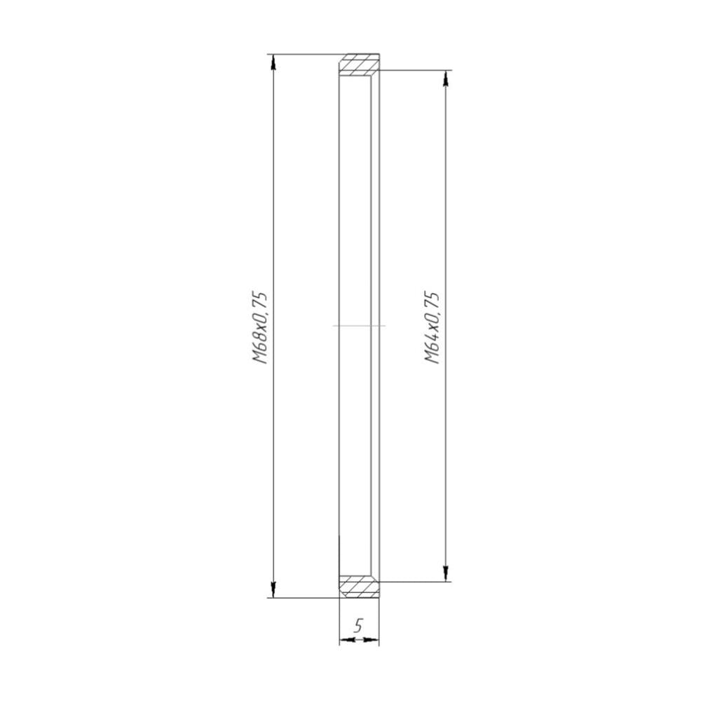 M64x1 female to M68x1 male thread adapter