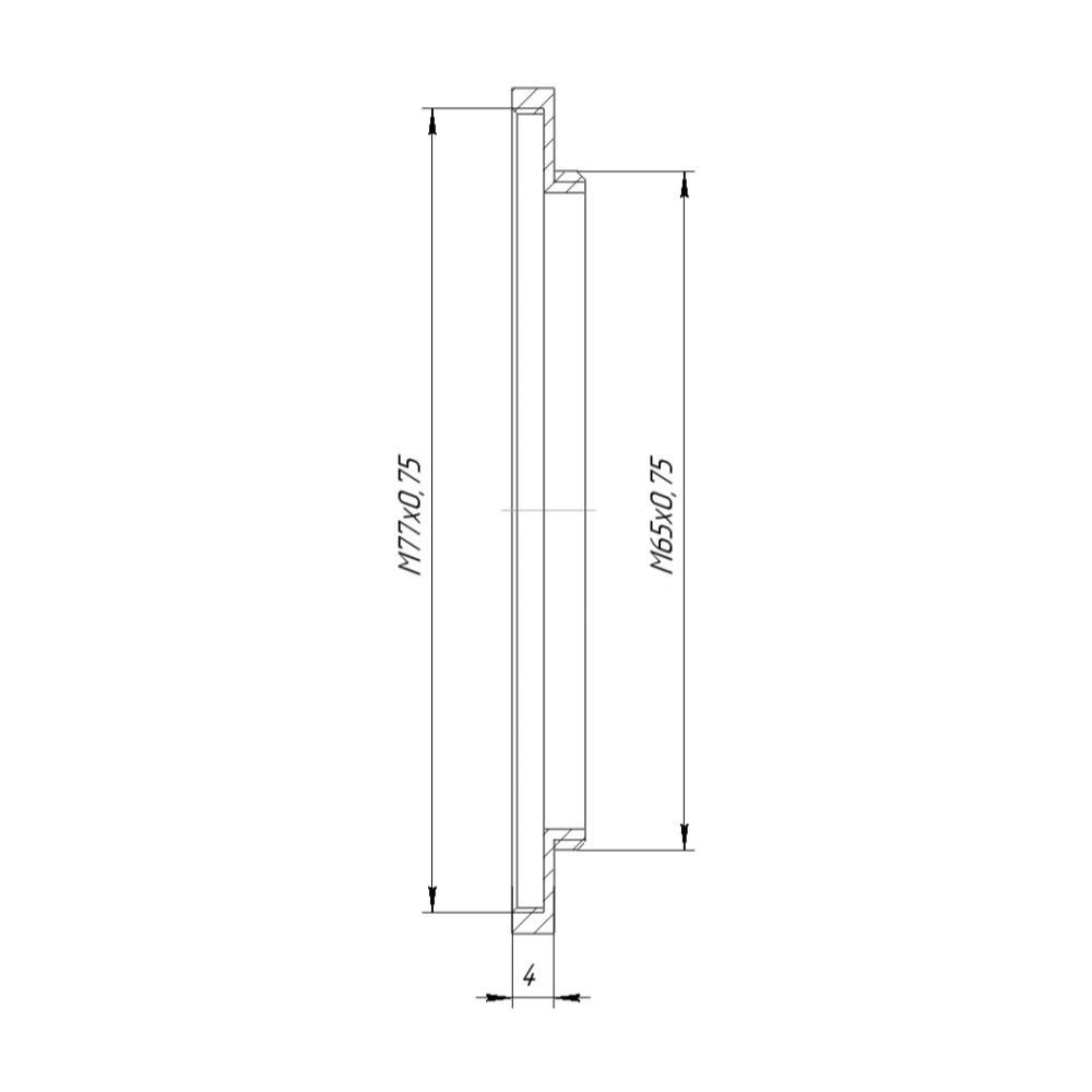 M65x0.75 male to M77x0.75 female thread adapter for Angenieux 9.5-57mm lens