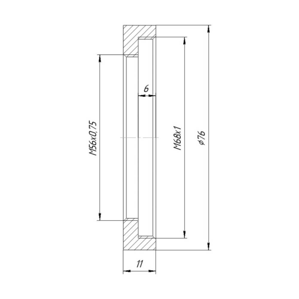 M68x1 female to M56x0.75 female thread adapter