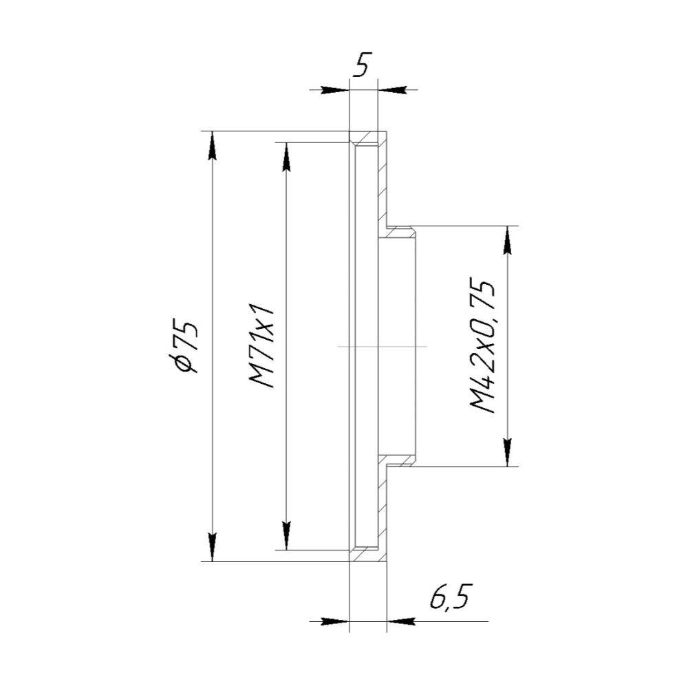 M71x1 female to M42x0.75 male thread adapter for Takahashi Mewlon 210