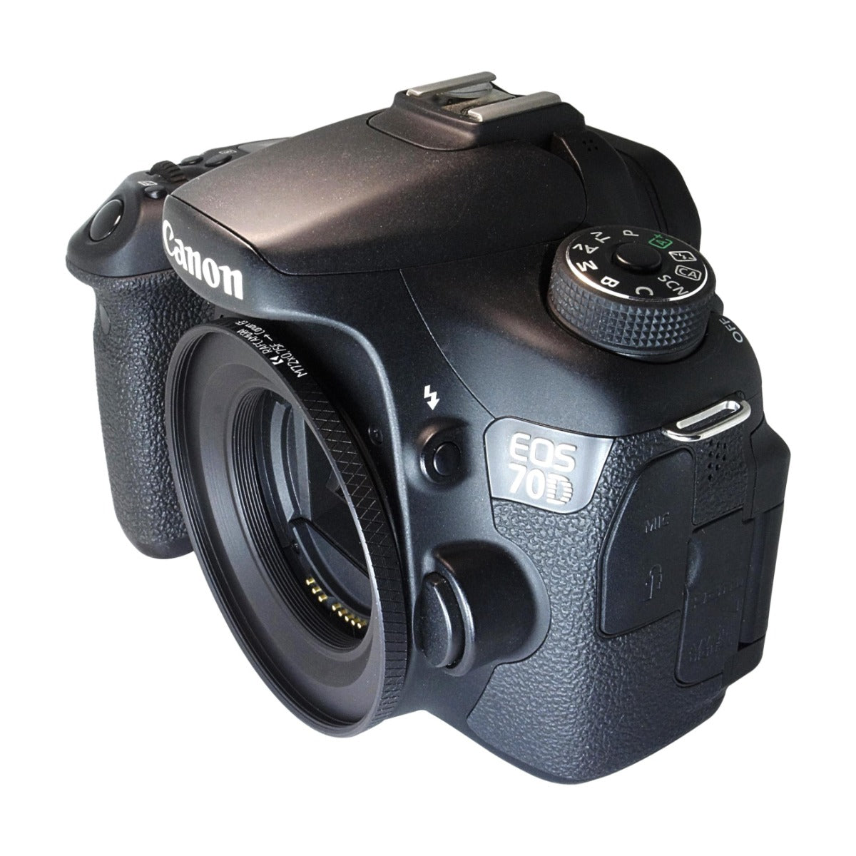M72x0.75 female thread to Canon EOS EF mount camera adapter