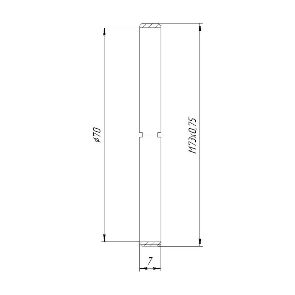 M73x0.75 male thread tube (7mm)