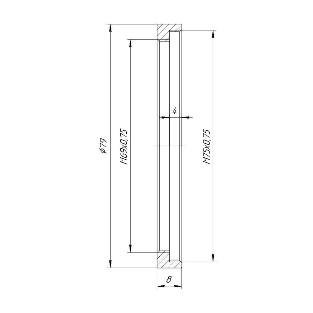 M75x0.75 female to M69x0.75 female thread adapter for VVD and Rapido FMJ