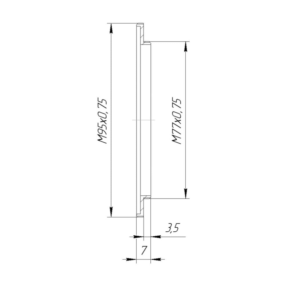 M77x0.75 male to M95x0.75 male thread adapter for FVD-35A