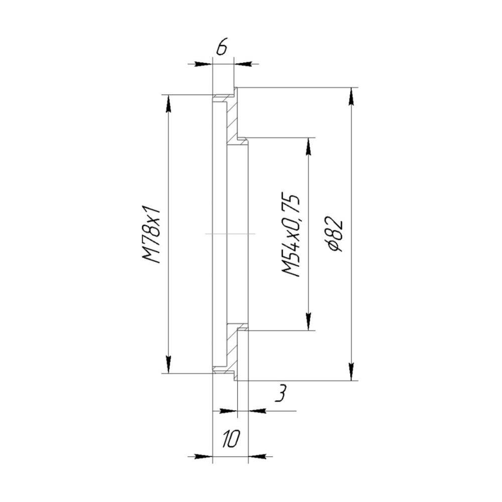 M78x1 male to M54x0.75 male thread adapter