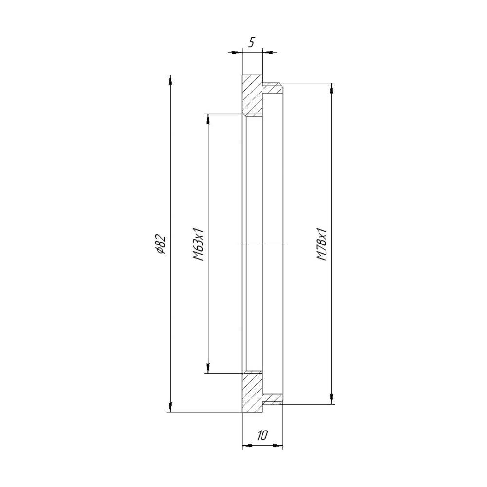 M78x1 male to M63x1 female thread adapter