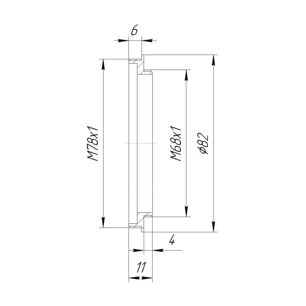 M78x1 male to M68x1 male thread adapter