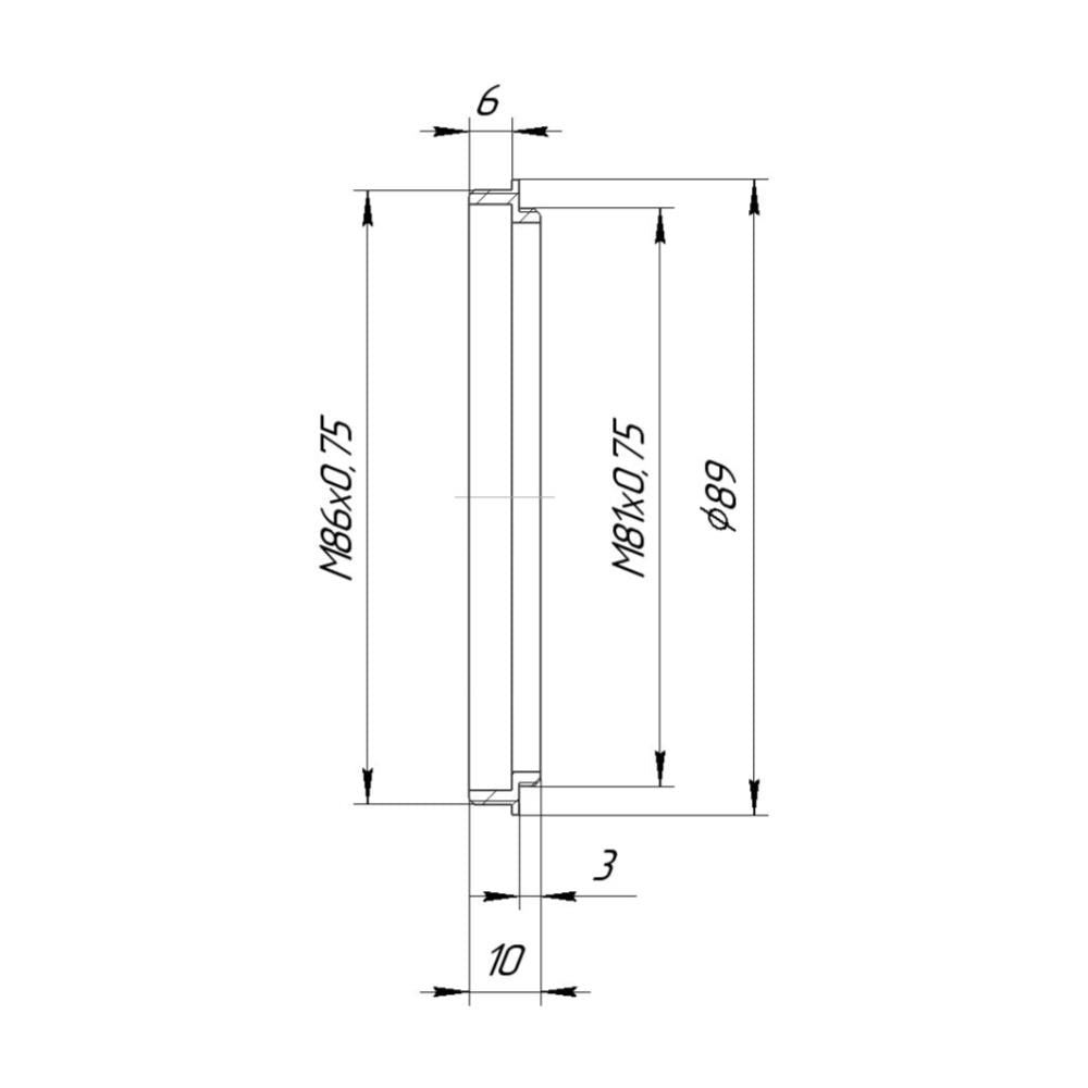 M81x0.75 male to M86x0.75 male thread adapter (FVD24A on Hypergonar HiFi2)