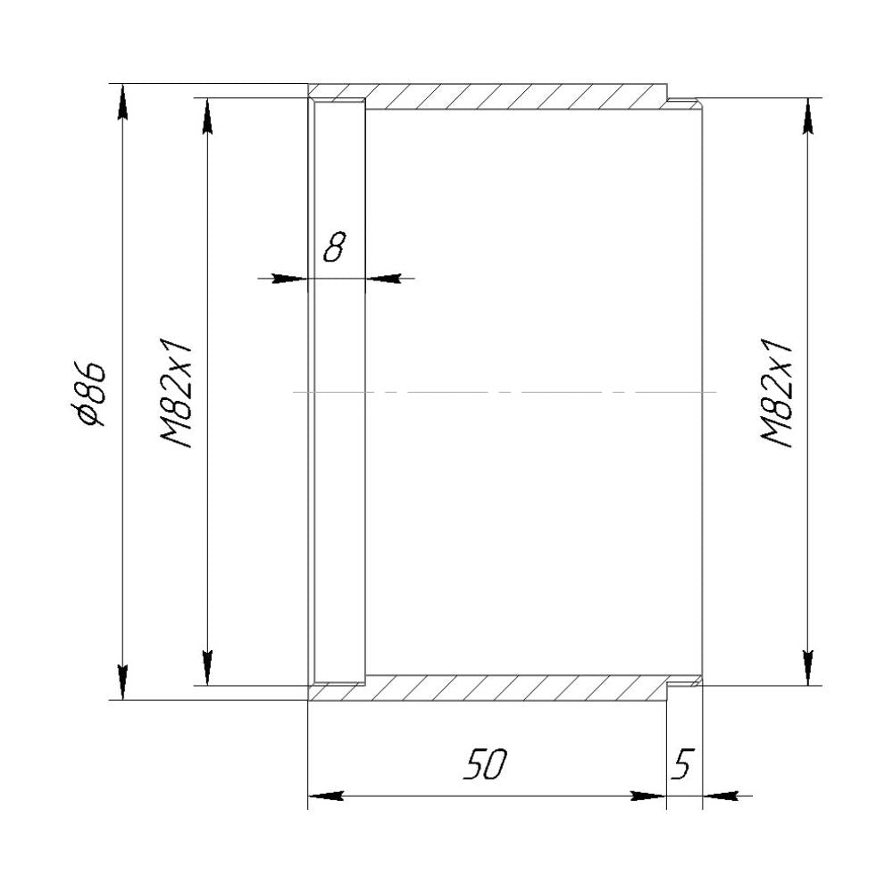 M82x1 thread extender tube (50mm long)