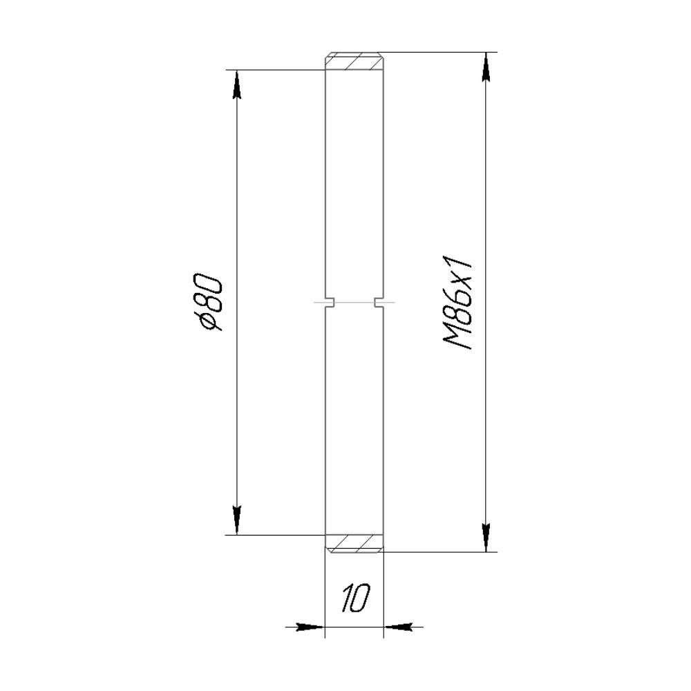 M86x1 male thread adapter (10mm long)