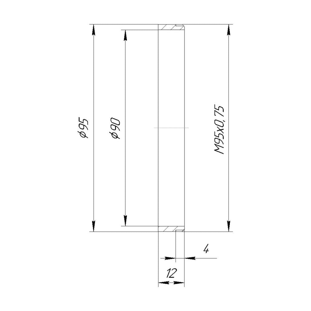 M95x0.75 male thread to 95mm front adapter