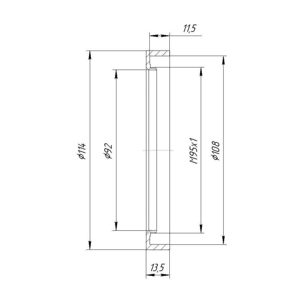 M95x1 male thread to 114mm outer diameter adapter for matte box