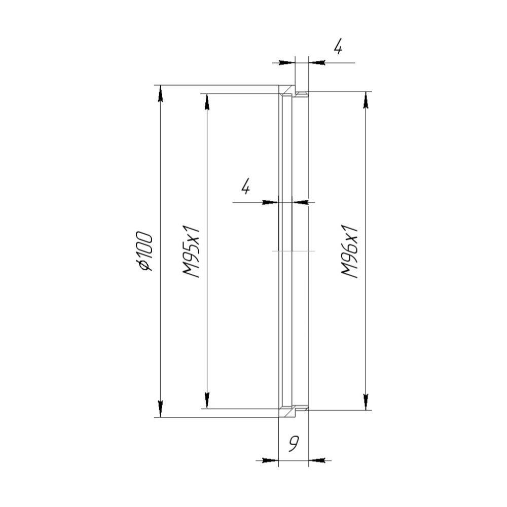 M96x1 male to M95x1 female thread adapter