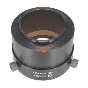 OCT-18 lens to Fujifilm X-mount (FX) camera mount adapter, simplified