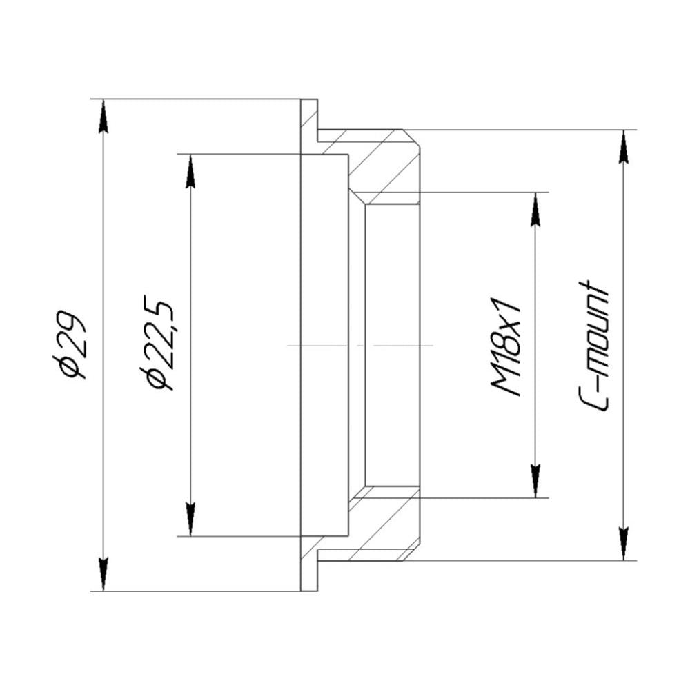 Pentaka-8 lens to C-mount camera adapter
